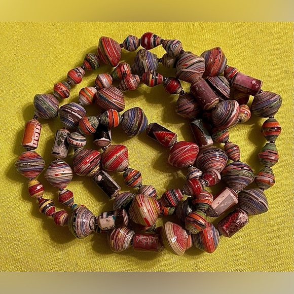 Handmade “One of a kind” Custom paper beads (20” necklaces) Made in the USA - Picture 6 of 6